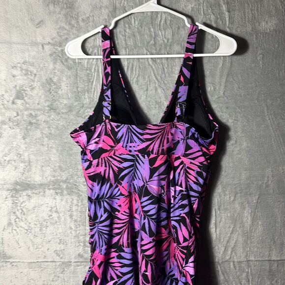 Kim Gravel Swimsuits for All Pinks Floral Ruched One Piece Swimsuit Size 16 - Picture 6 of 9